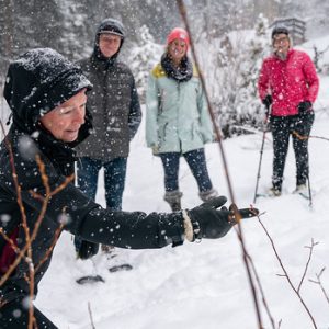 Snowshoe tour of Betty Ford Alpine Gardens